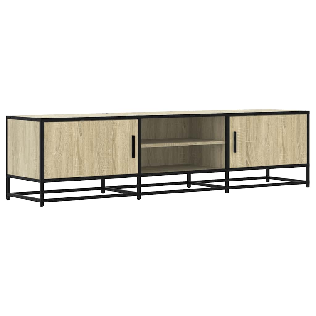 Tv-meubel 160x35x41 cm bewerkt hout metaal sonoma eikenkleurig