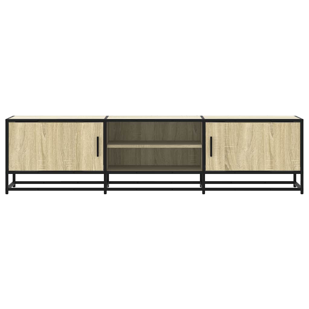Tv-meubel 160x35x41 cm bewerkt hout metaal sonoma eikenkleurig