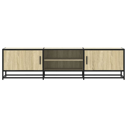 Tv-meubel 160x35x41 cm bewerkt hout metaal sonoma eikenkleurig