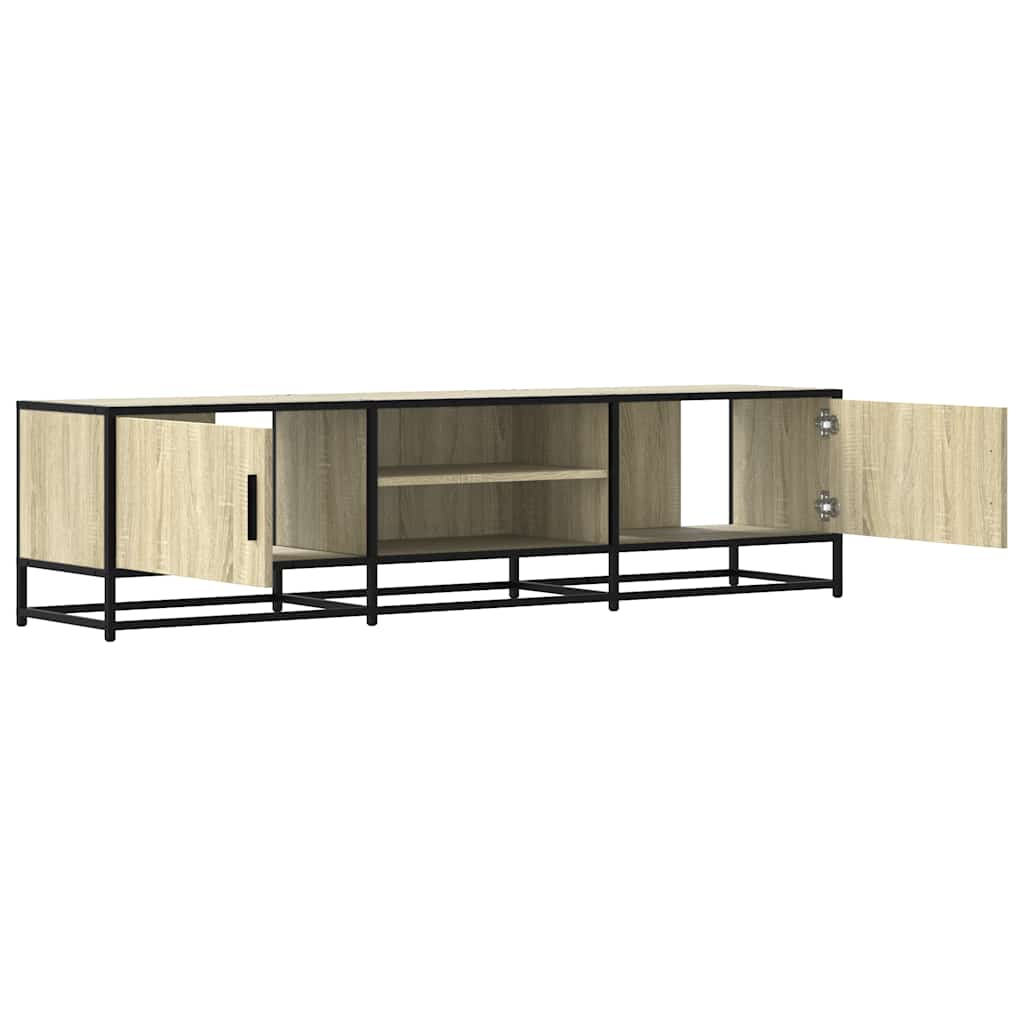 Tv-meubel 160x35x41 cm bewerkt hout metaal sonoma eikenkleurig