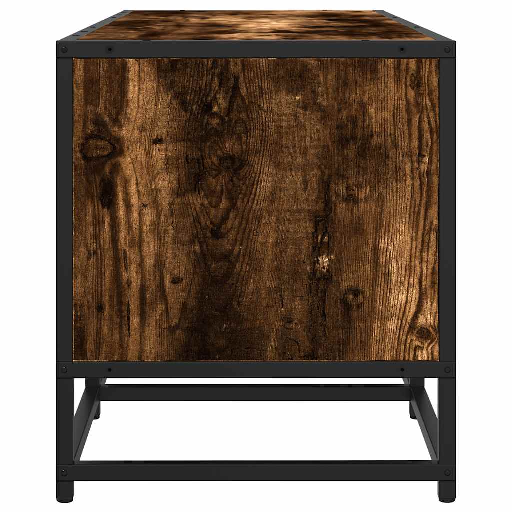Tv-meubel 160x35x41 cm bewerkt hout metaal gerookt eikenkleur