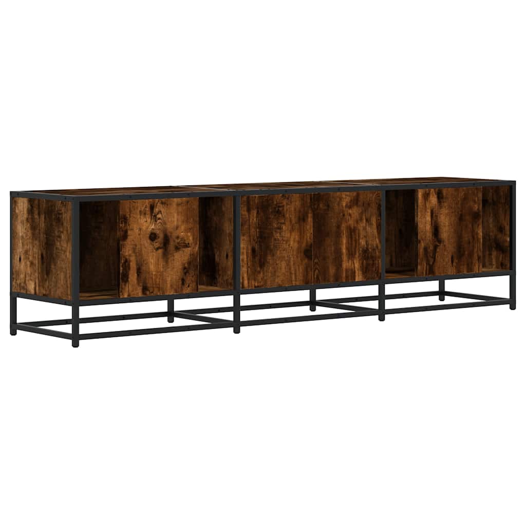 Tv-meubel 160x35x41 cm bewerkt hout metaal gerookt eikenkleur