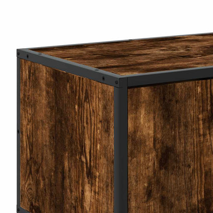Tv-meubel 160x35x41 cm bewerkt hout metaal gerookt eikenkleur