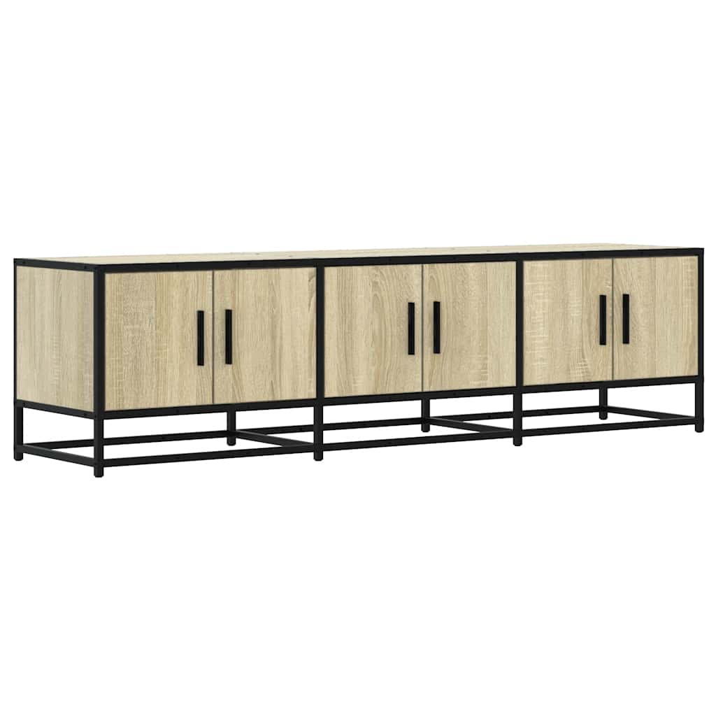 Tv-meubel 150x35x41 cm bewerkt hout metaal sonoma eikenkleurig