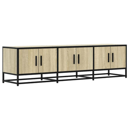 Tv-meubel 150x35x41 cm bewerkt hout metaal sonoma eikenkleurig
