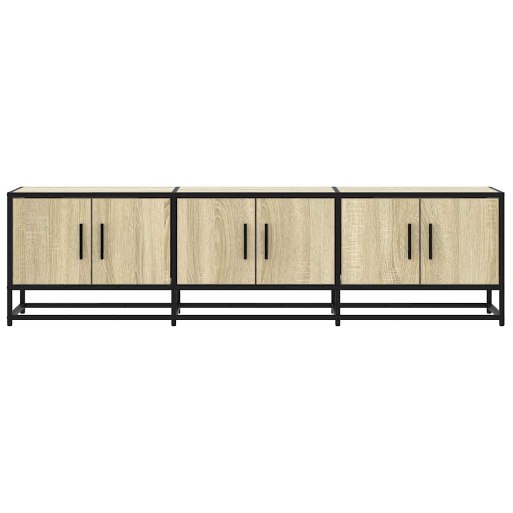 Tv-meubel 150x35x41 cm bewerkt hout metaal sonoma eikenkleurig