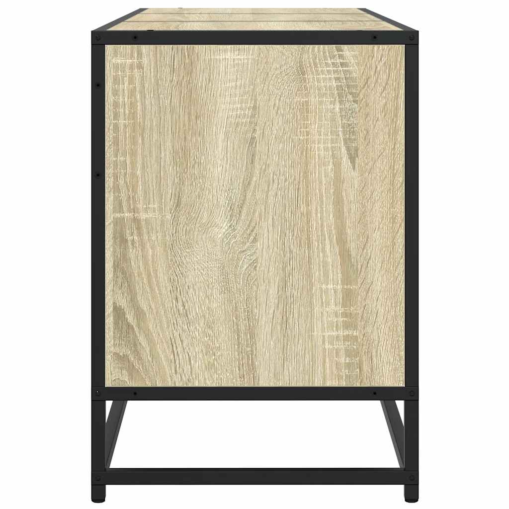 Tv-meubel 150x35x41 cm bewerkt hout metaal sonoma eikenkleurig