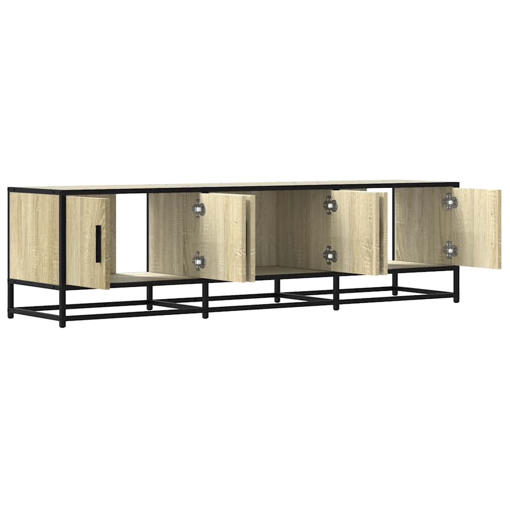 Tv-meubel 150x35x41 cm bewerkt hout metaal sonoma eikenkleurig