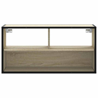 Tv-meubel 80x31x39,5 cm bewerkt hout metaal sonoma eikenkleurig