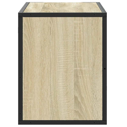 Tv-meubel 80x31x39,5 cm bewerkt hout metaal sonoma eikenkleurig