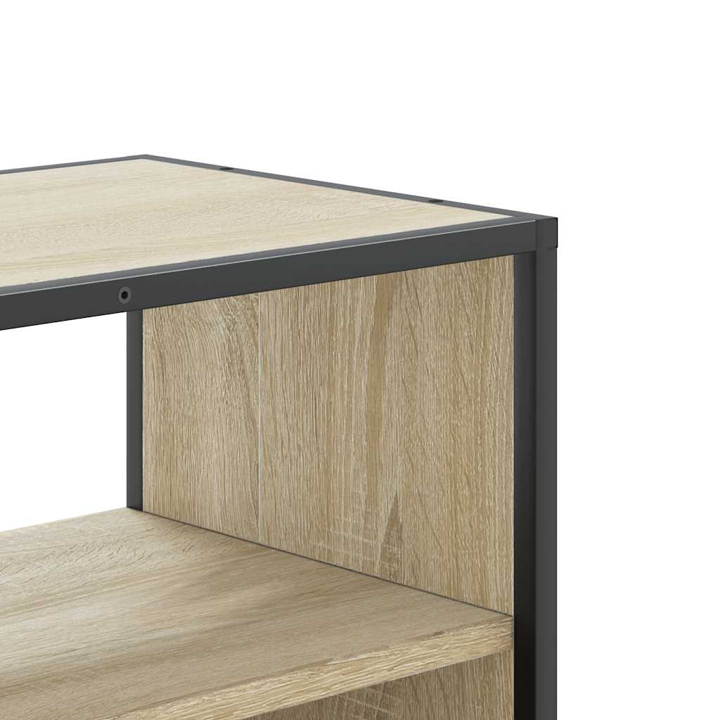 Tv-meubel 80x31x39,5 cm bewerkt hout metaal sonoma eikenkleurig