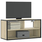 Tv-meubel 80x31x39,5 cm bewerkt hout metaal sonoma eikenkleurig