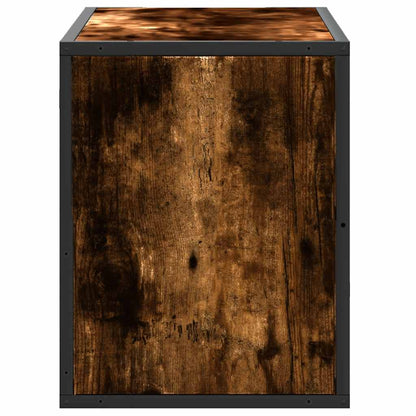 Tv-meubel 80x31x39,5cm bewerkt hout metaal gerookt eikenkleurig