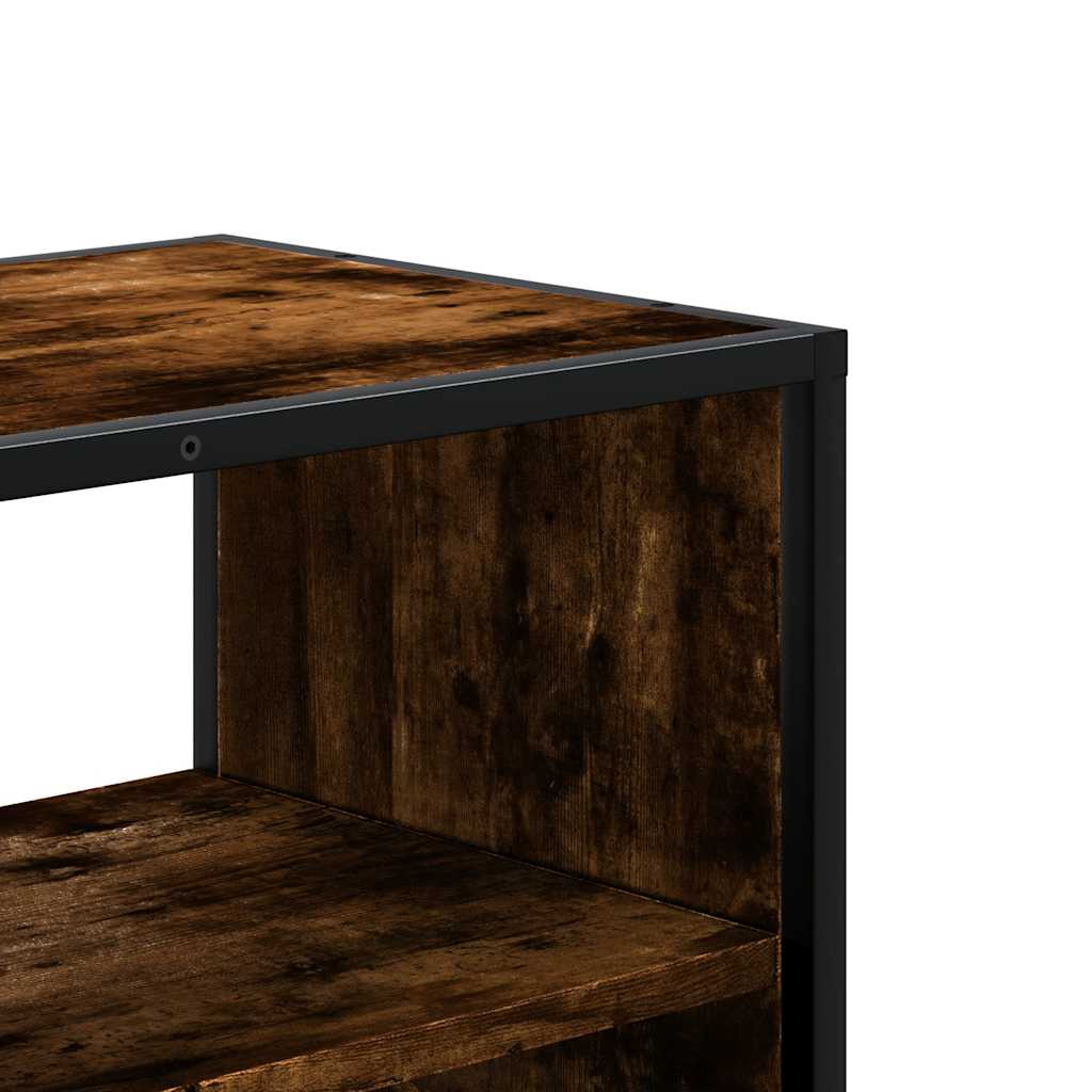 Tv-meubel 80x31x39,5cm bewerkt hout metaal gerookt eikenkleurig