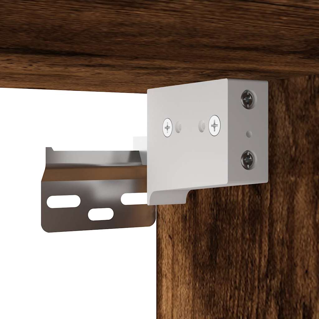 Tv-meubel 80x31x39,5cm bewerkt hout metaal gerookt eikenkleurig