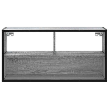Tv-meubel 80x31x39,5 cm bewerkt hout metaal grijs sonoma eiken