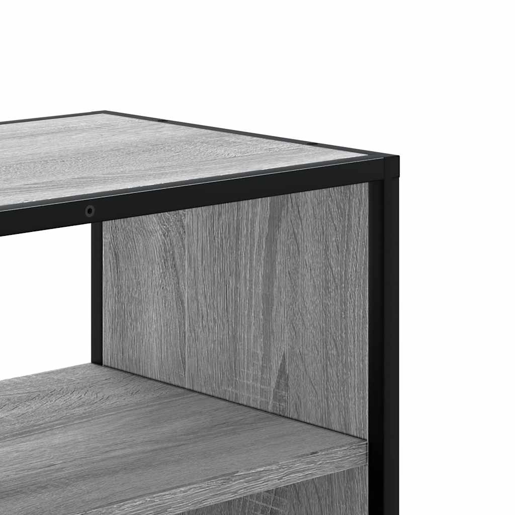 Tv-meubel 80x31x39,5 cm bewerkt hout metaal grijs sonoma eiken