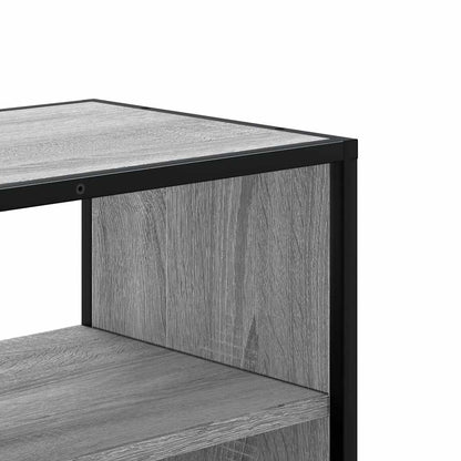 Tv-meubel 80x31x39,5 cm bewerkt hout metaal grijs sonoma eiken
