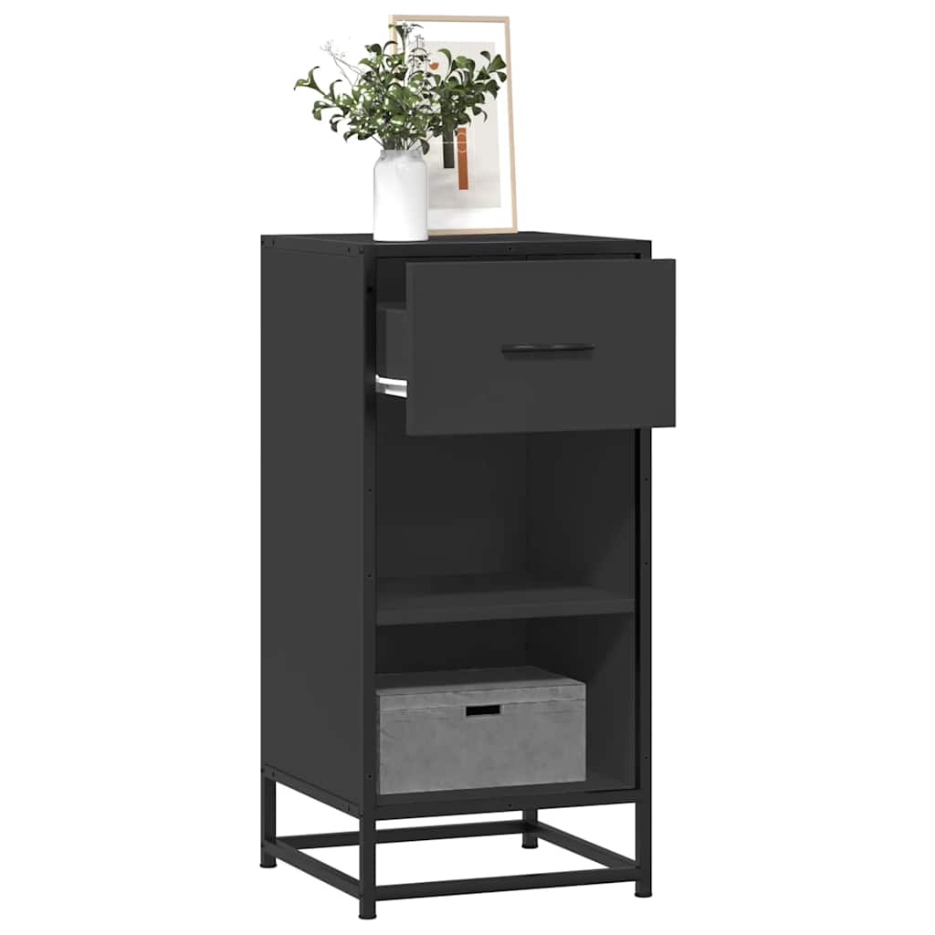 Dressoir 35,5x35x76 cm bewerkt hout en metaal zwart