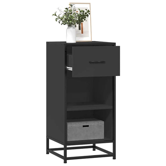 Dressoir 35,5x35x76 cm bewerkt hout en metaal zwart
