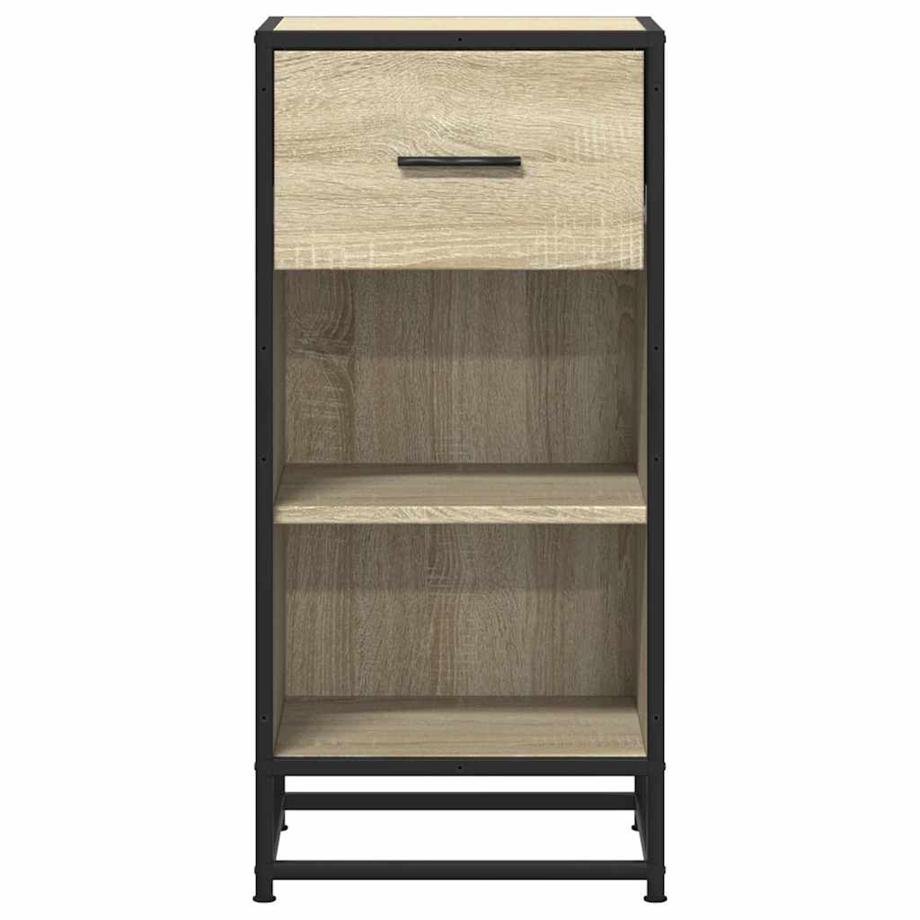Dressoir 35,5x35x76 cm bewerkt hout en metaal sonoma eikenkleur
