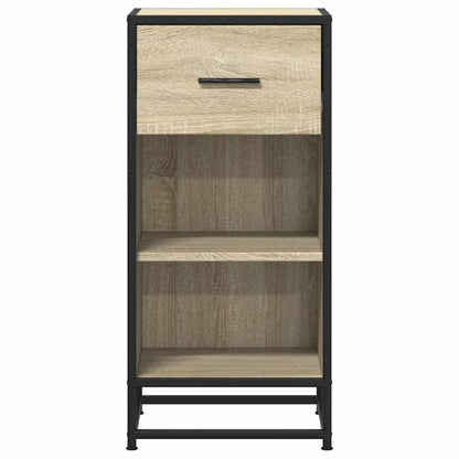 Dressoir 35,5x35x76 cm bewerkt hout en metaal sonoma eikenkleur