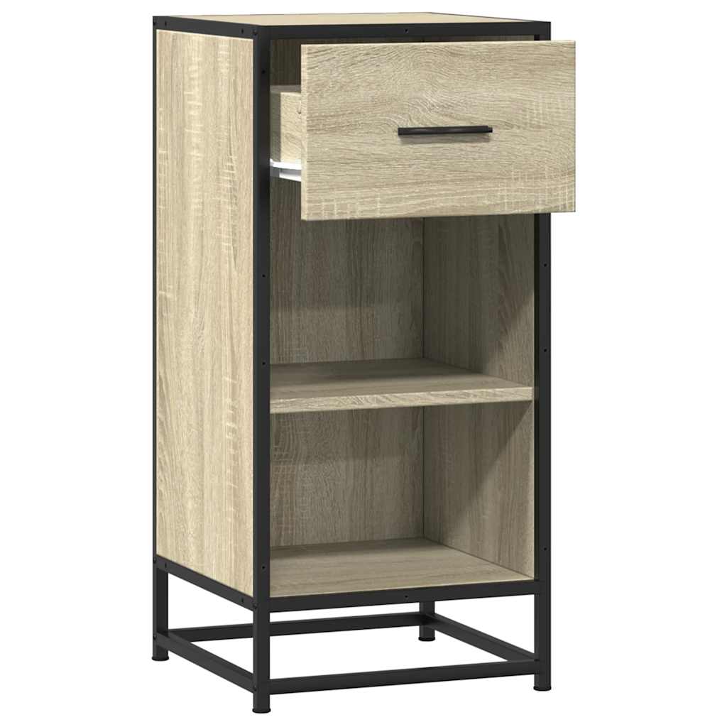 Dressoir 35,5x35x76 cm bewerkt hout en metaal sonoma eikenkleur