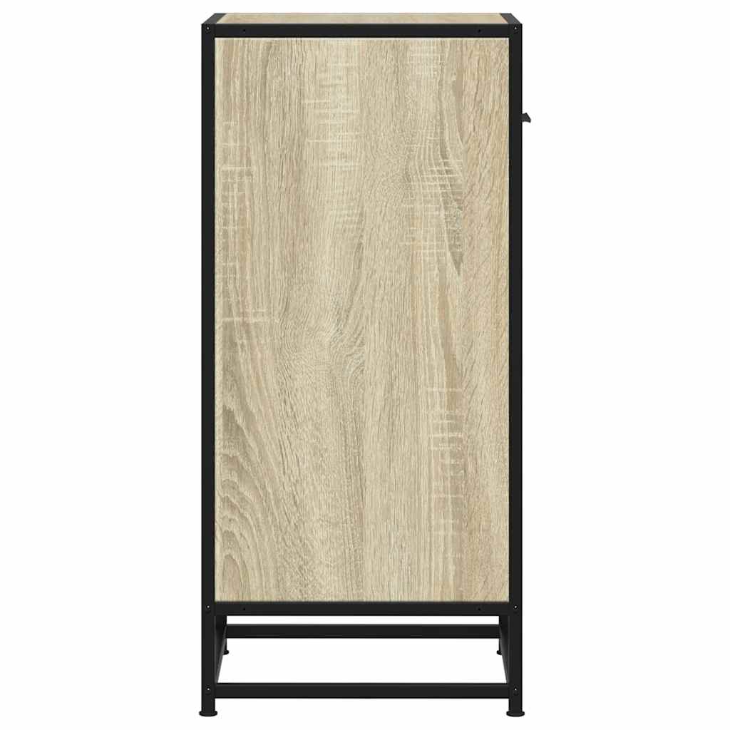 Dressoir 35,5x35x76 cm bewerkt hout en metaal sonoma eikenkleur