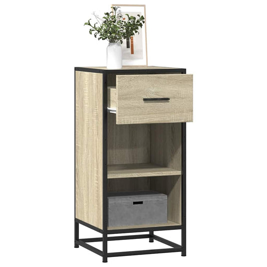 Dressoir 35,5x35x76 cm bewerkt hout en metaal sonoma eikenkleur