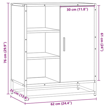 Dressoir 62x35x76 cm bewerkt hout grijs sonoma eikenkleurig