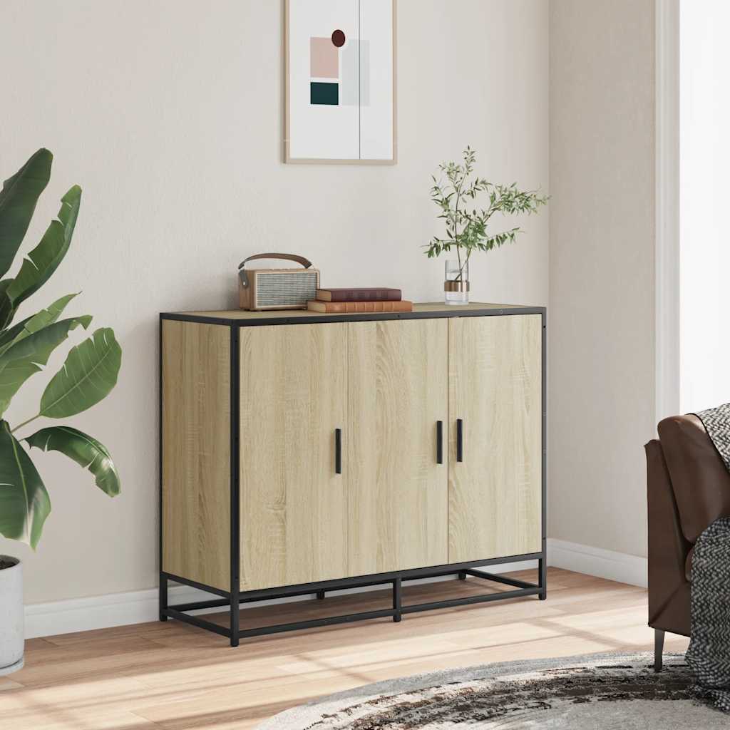 Dressoir 94x35x76 cm bewerkt hout sonoma eikenkleurig