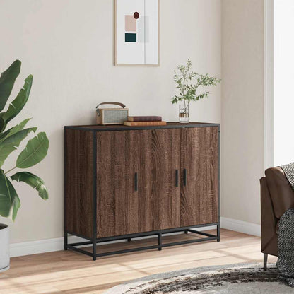 Dressoir 94x35x76 cm bewerkt hout bruin eikenkleur
