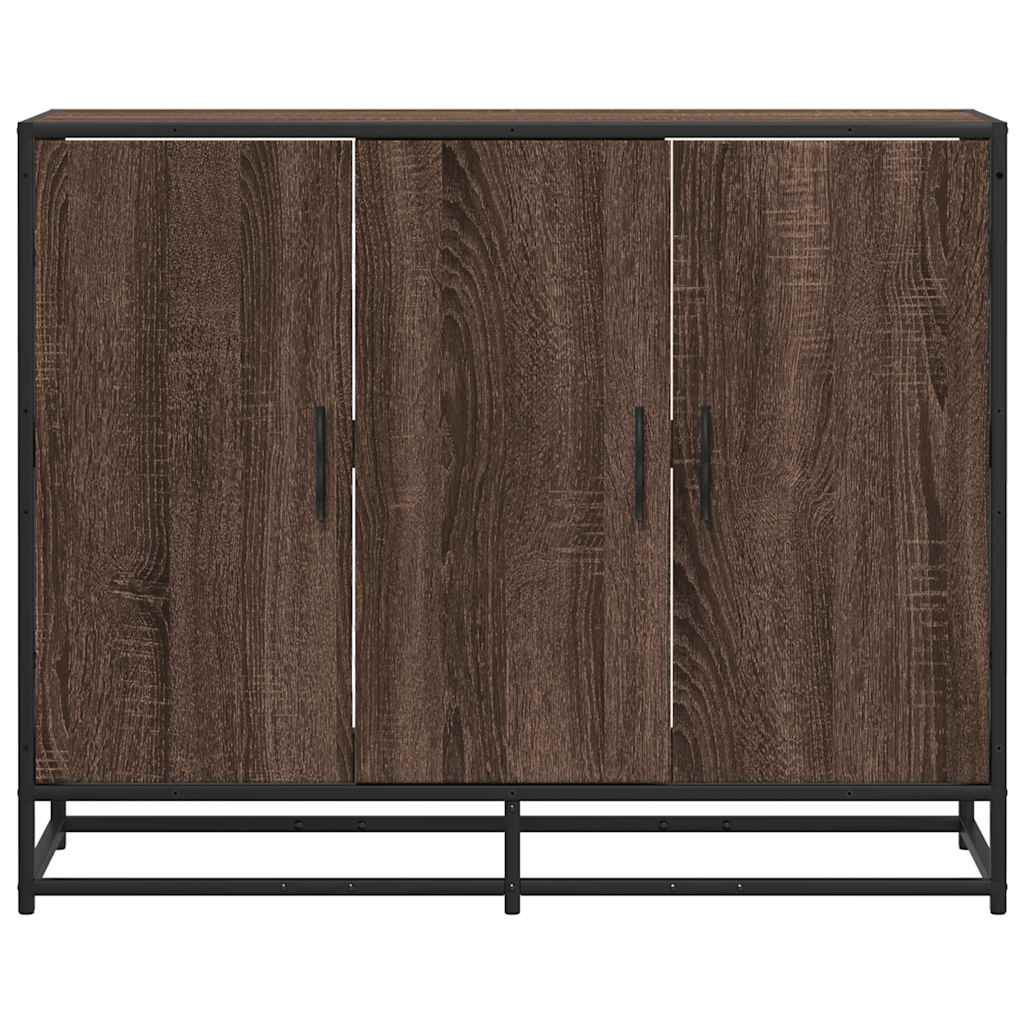 Dressoir 94x35x76 cm bewerkt hout bruin eikenkleur
