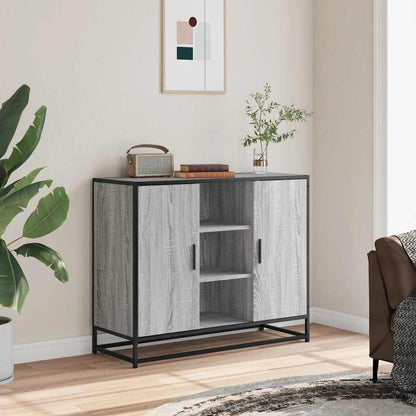 Dressoir 92x35x76 cm bewerkt hout grijs sonoma eikenkleurig