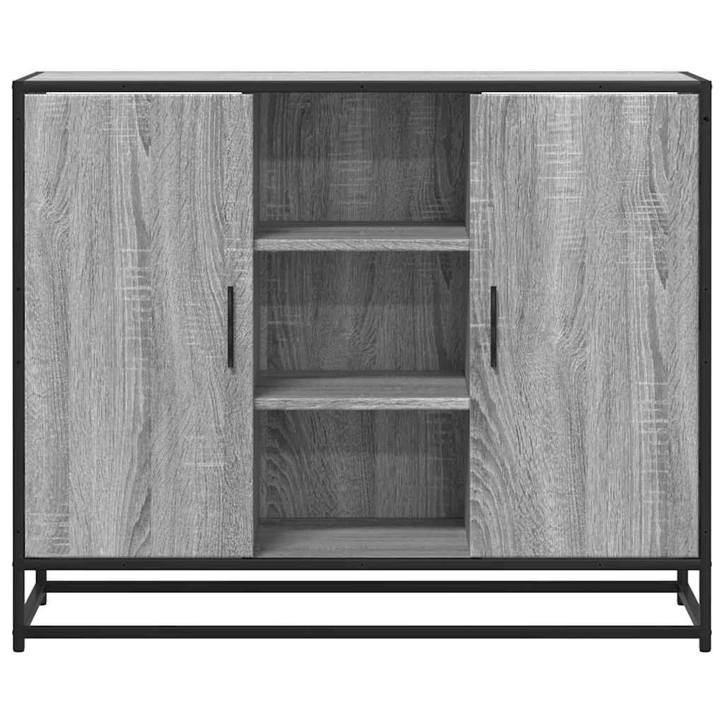 Dressoir 92x35x76 cm bewerkt hout grijs sonoma eikenkleurig