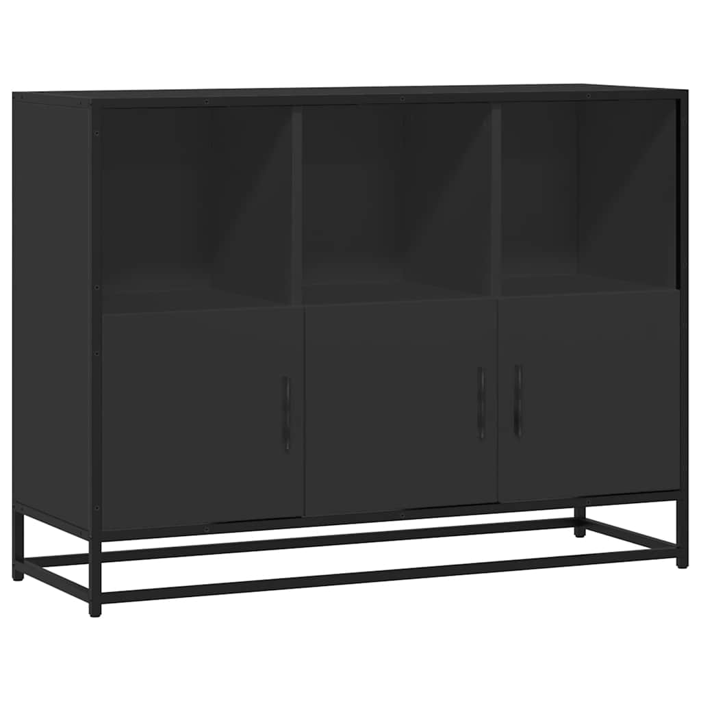 Dressoir 100x35x76 cm bewerkt hout zwart