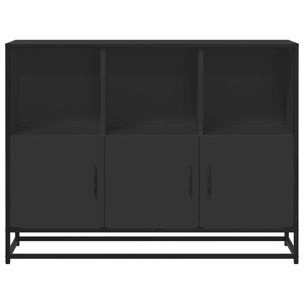 Dressoir 100x35x76 cm bewerkt hout zwart