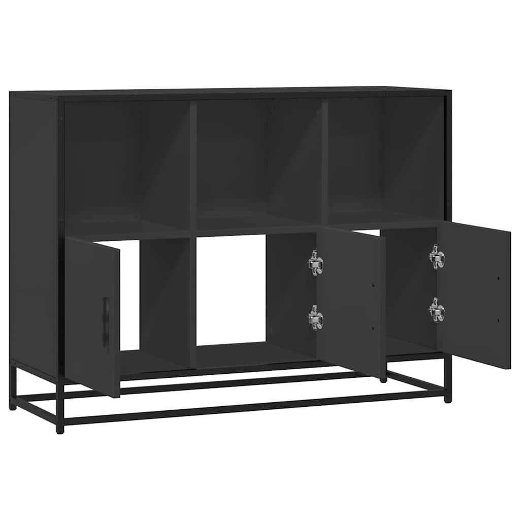Dressoir 100x35x76 cm bewerkt hout zwart