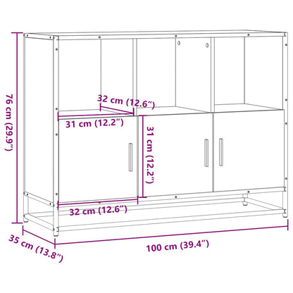 Dressoir 100x35x76 cm bewerkt hout zwart