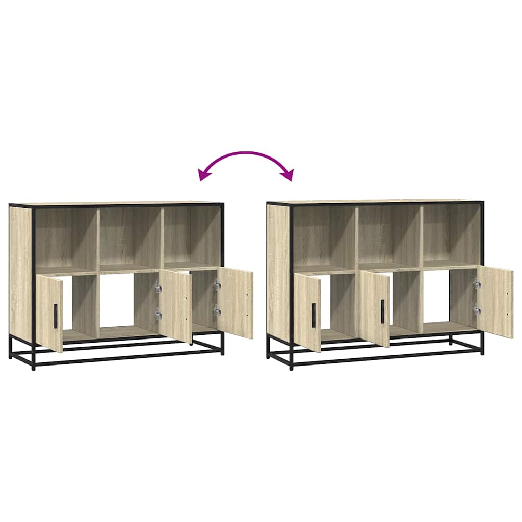 Dressoir 100x35x76 cm bewerkt hout sonoma eikenkleurig