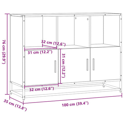 Dressoir 100x35x76 cm bewerkt hout grijs sonoma eikenkleurig