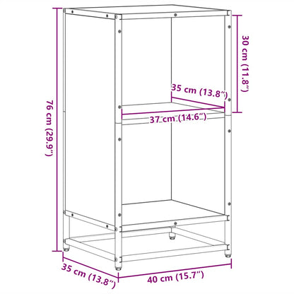 Boekenkast 40x35x76 cm bewerkt hout grijs sonoma eikenkleurig