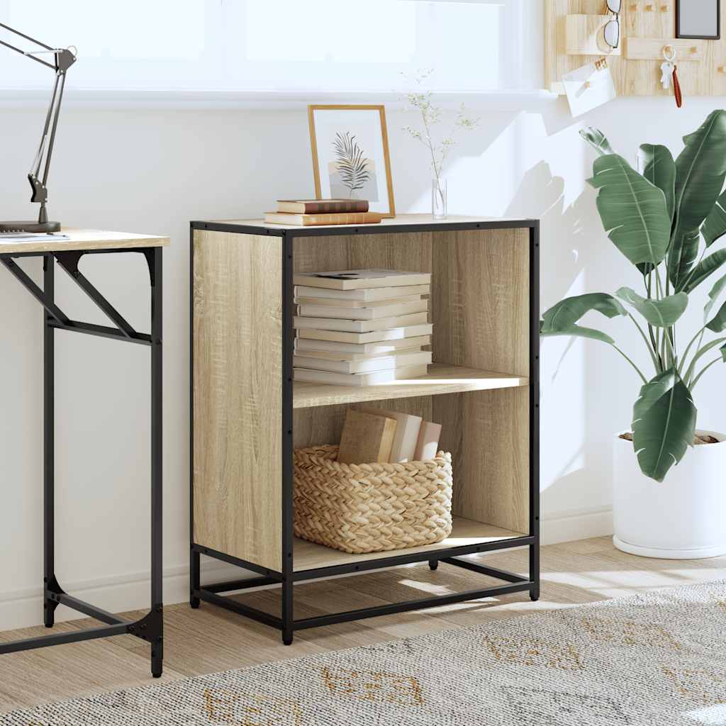 Boekenkast 60x35x76 cm bewerkt hout sonoma eikenkleurig
