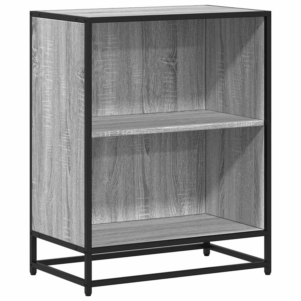 Boekenkast 60x35x76 cm bewerkt hout grijs sonoma eikenkleurig