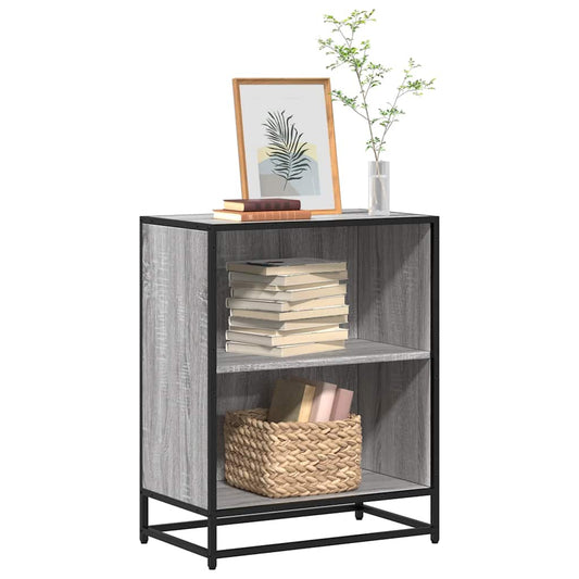Boekenkast 60x35x76 cm bewerkt hout grijs sonoma eikenkleurig