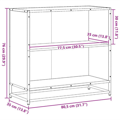 Boekenkast 80,5x35x76 cm bewerkt hout zwart