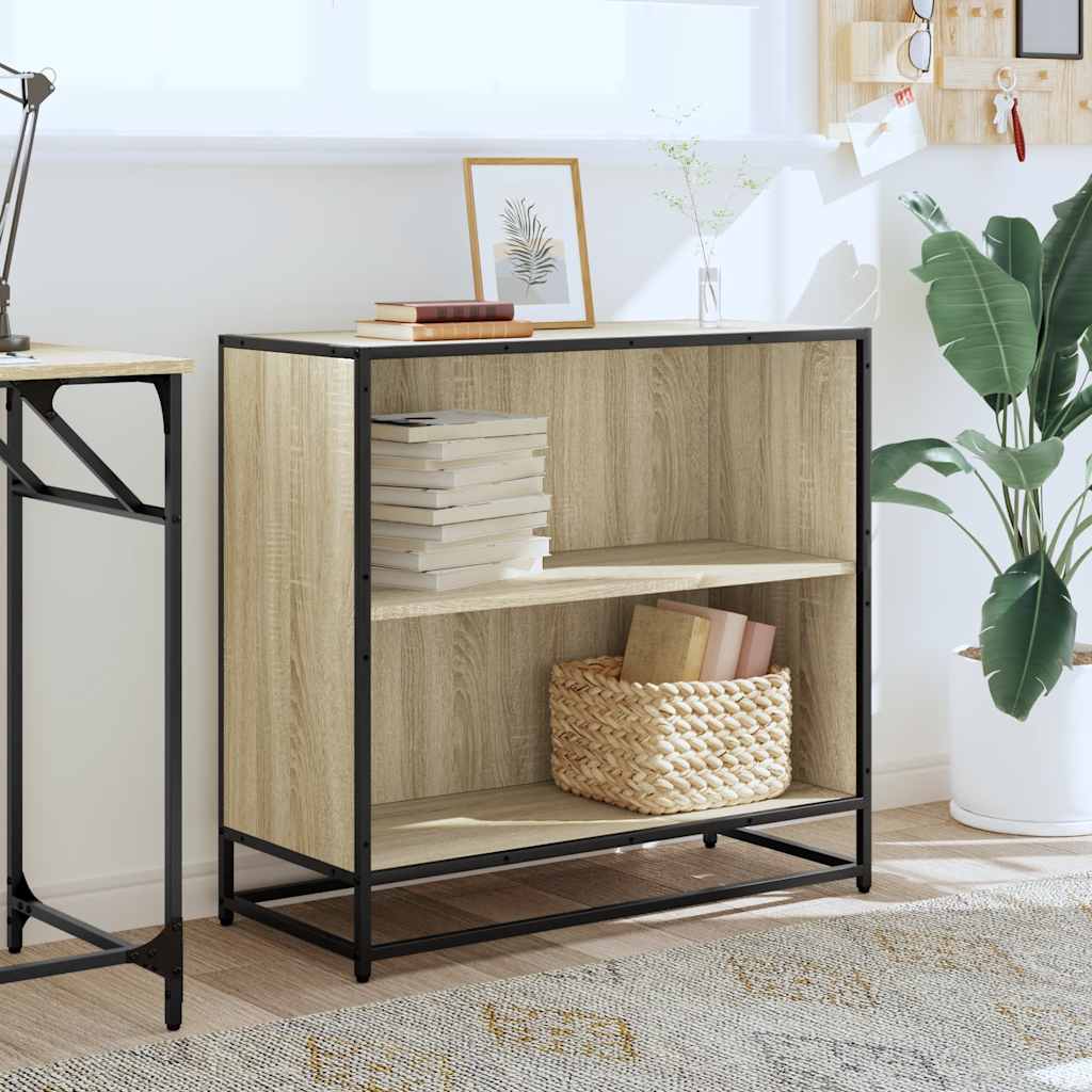 Boekenkast 80,5x35x76 cm bewerkt hout sonoma eikenkleurig