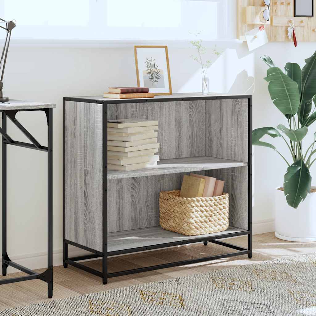 Boekenkast 80,5x35x76 cm bewerkt hout grijs sonoma eikenkleurig
