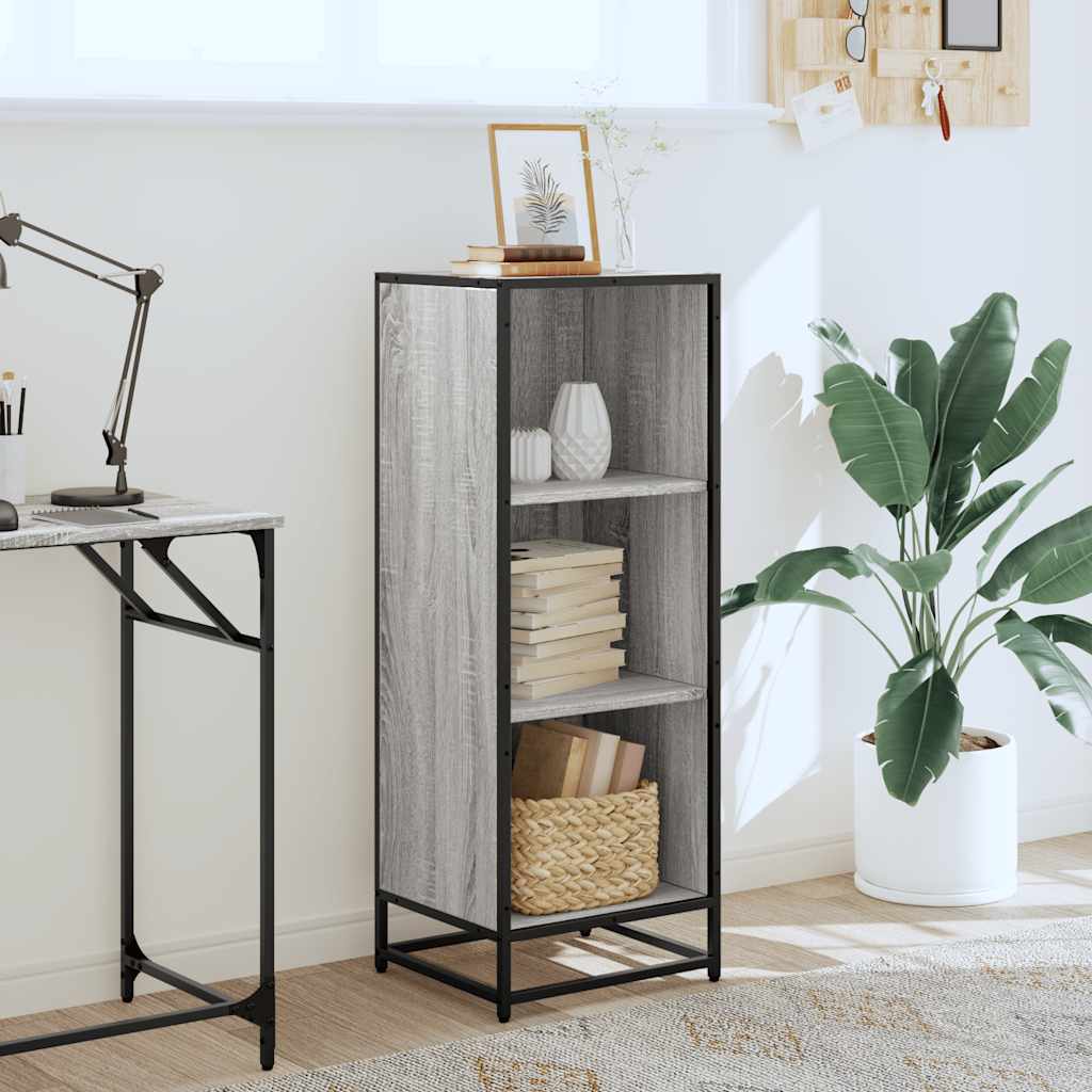 Boekenkast 40x35x107,5 cm bewerkt hout grijs sonoma eikenkleur