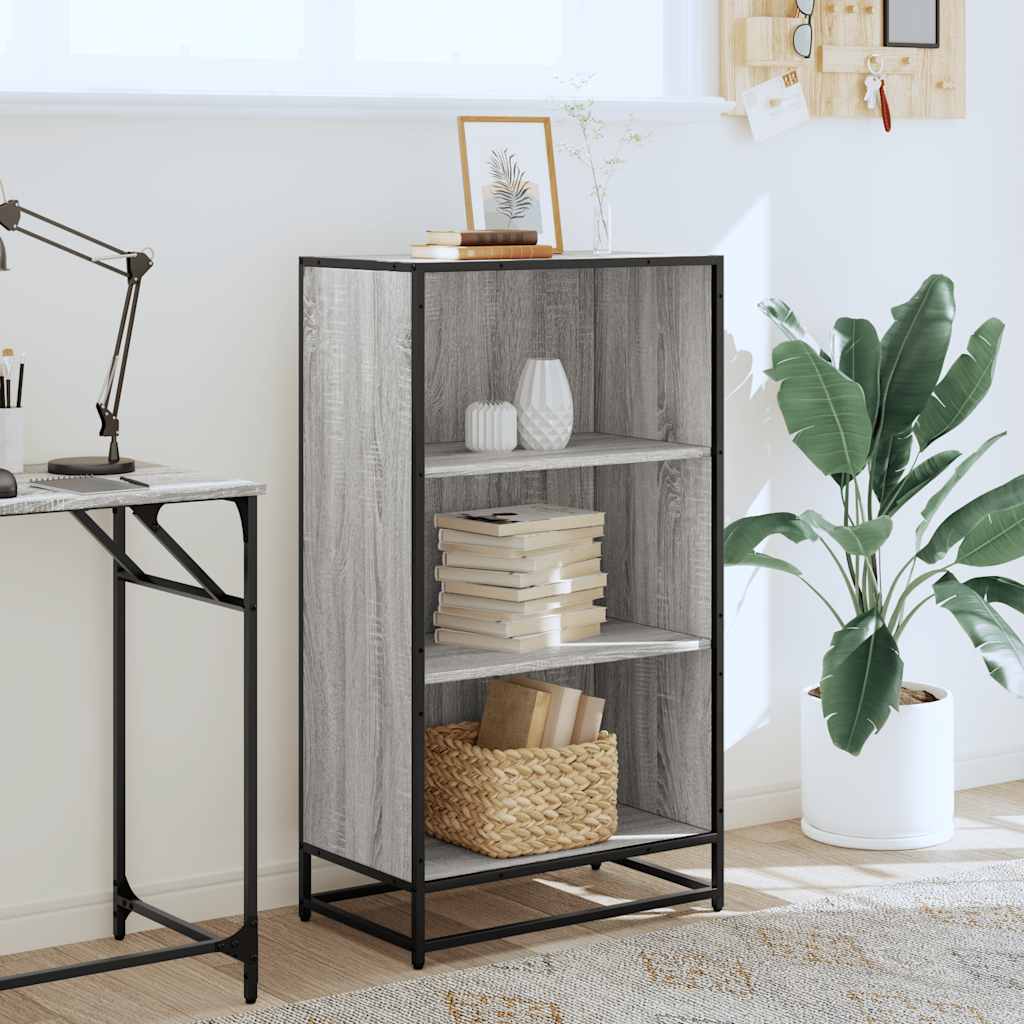 Boekenkast 60x35x107,5 cm bewerkt hout grijs sonoma eikenkleur